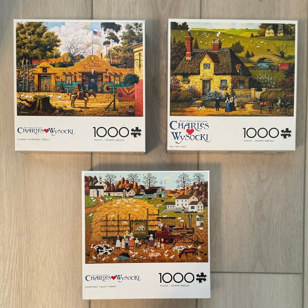 Buffalo Games Jigsaw Puzzles – Bundle of 3 Charles Wysocki